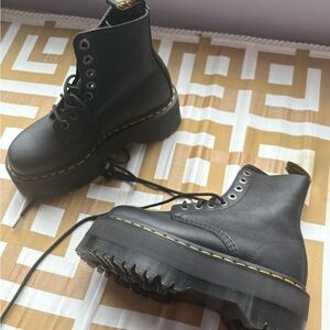 Dr. Martens Black Platform Combat Boots